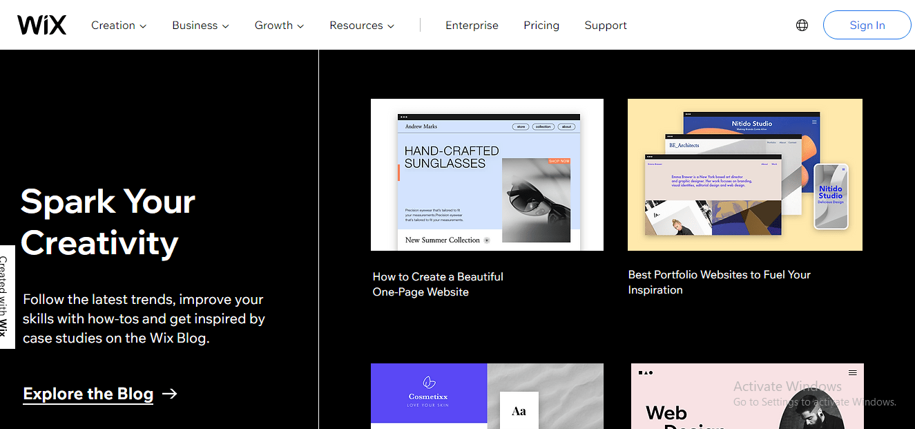 Wix website